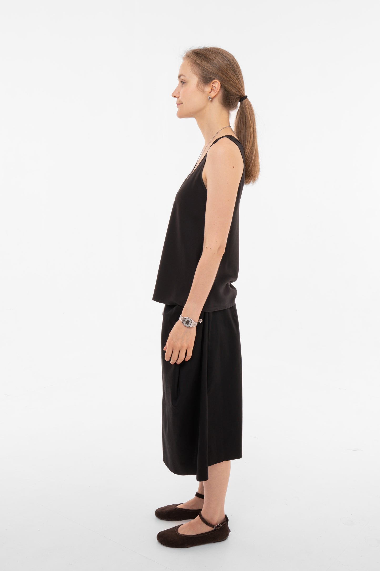 Black Wide-Leg Culotte Shorts