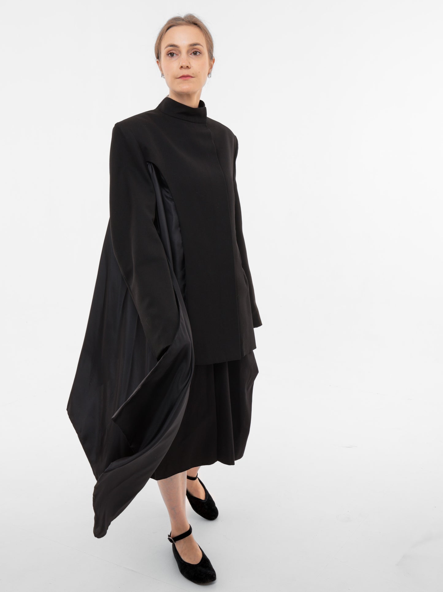 Oversized Women’s Black Stand-Collar Blazer