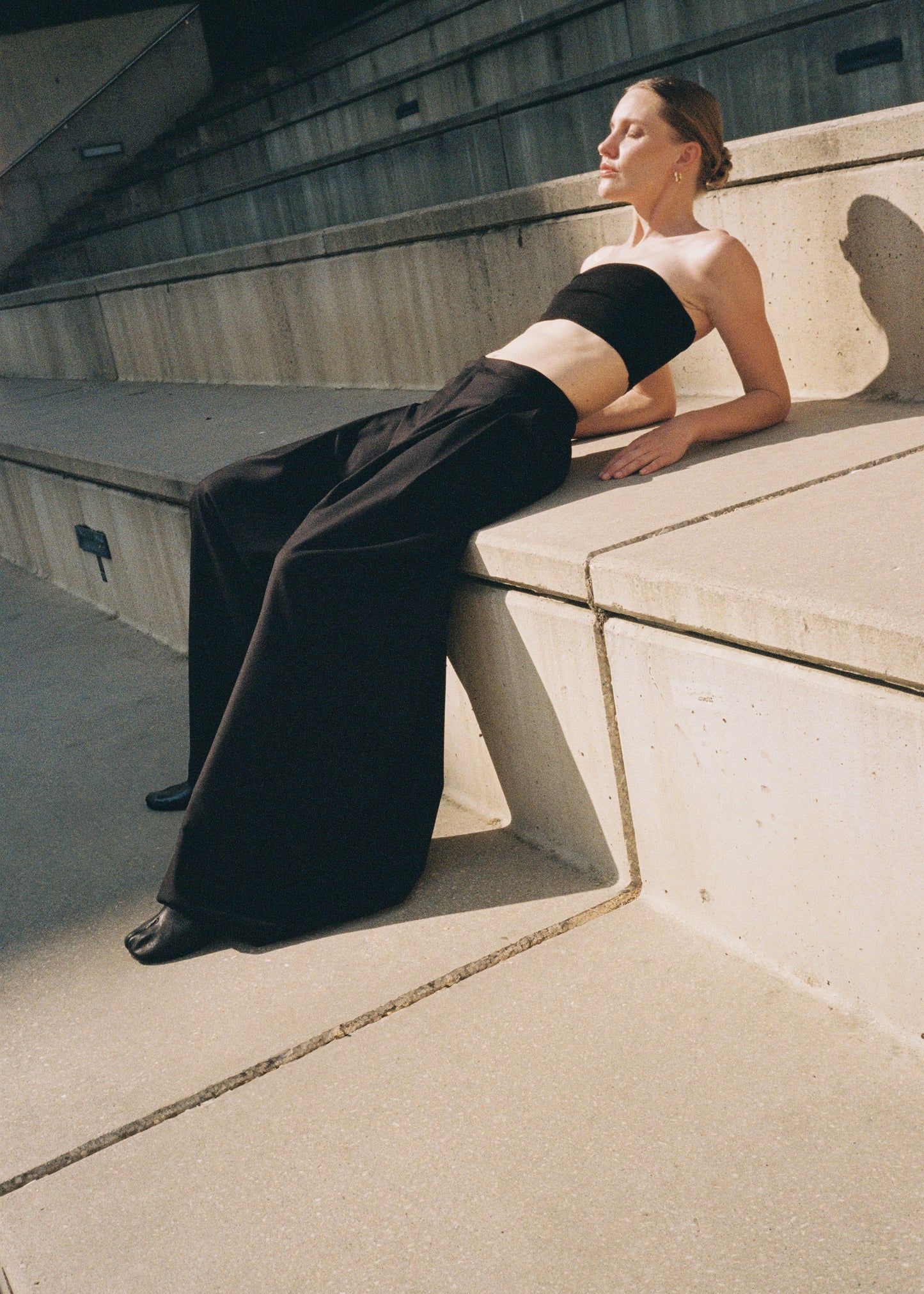 Wide-Leg Pleated Trousers