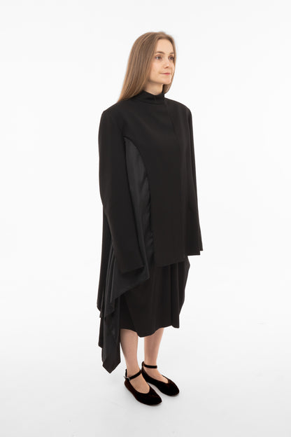 Oversized Women’s Black Stand-Collar Blazer