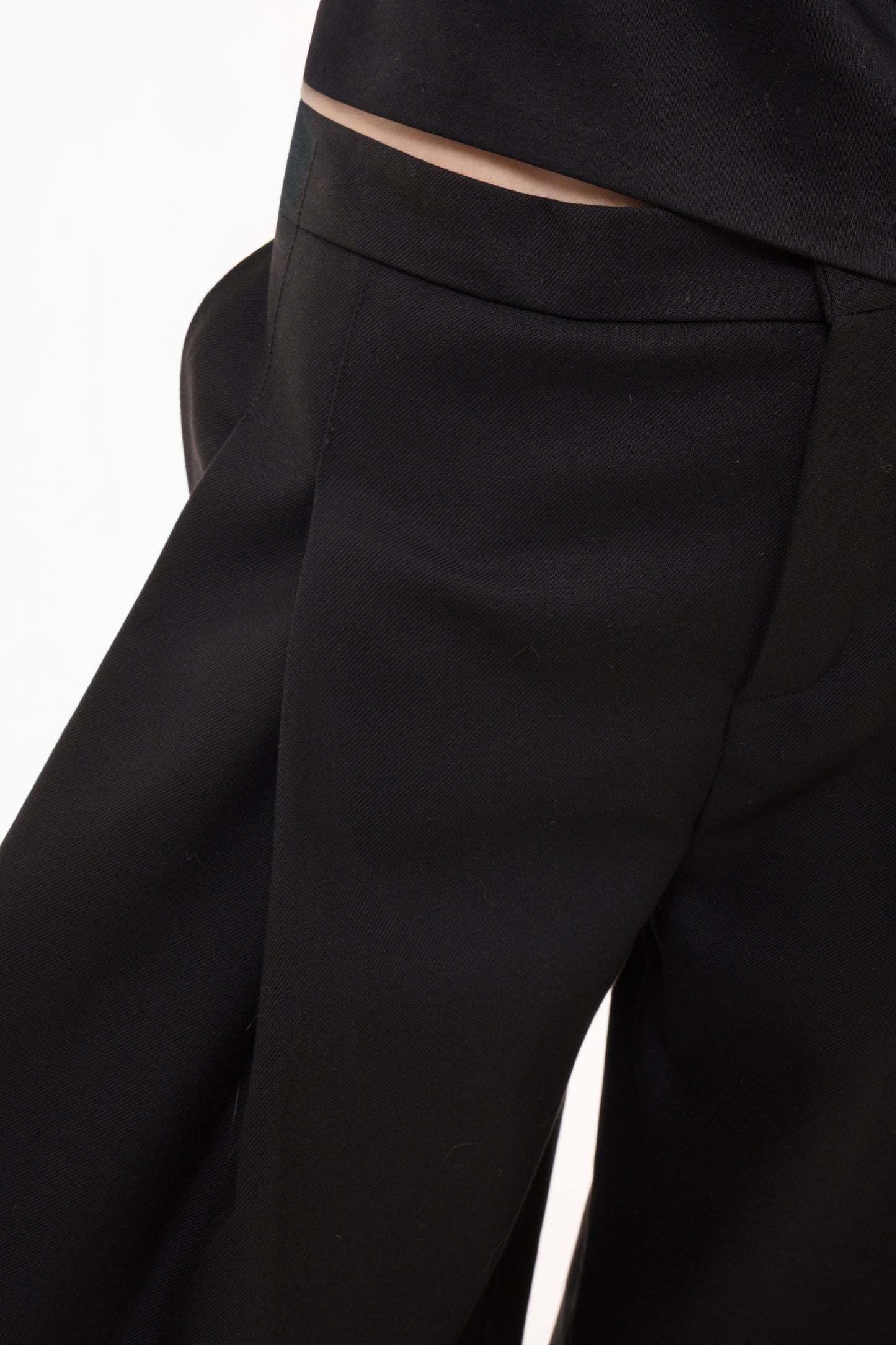 Wide-Leg Pleated Trousers