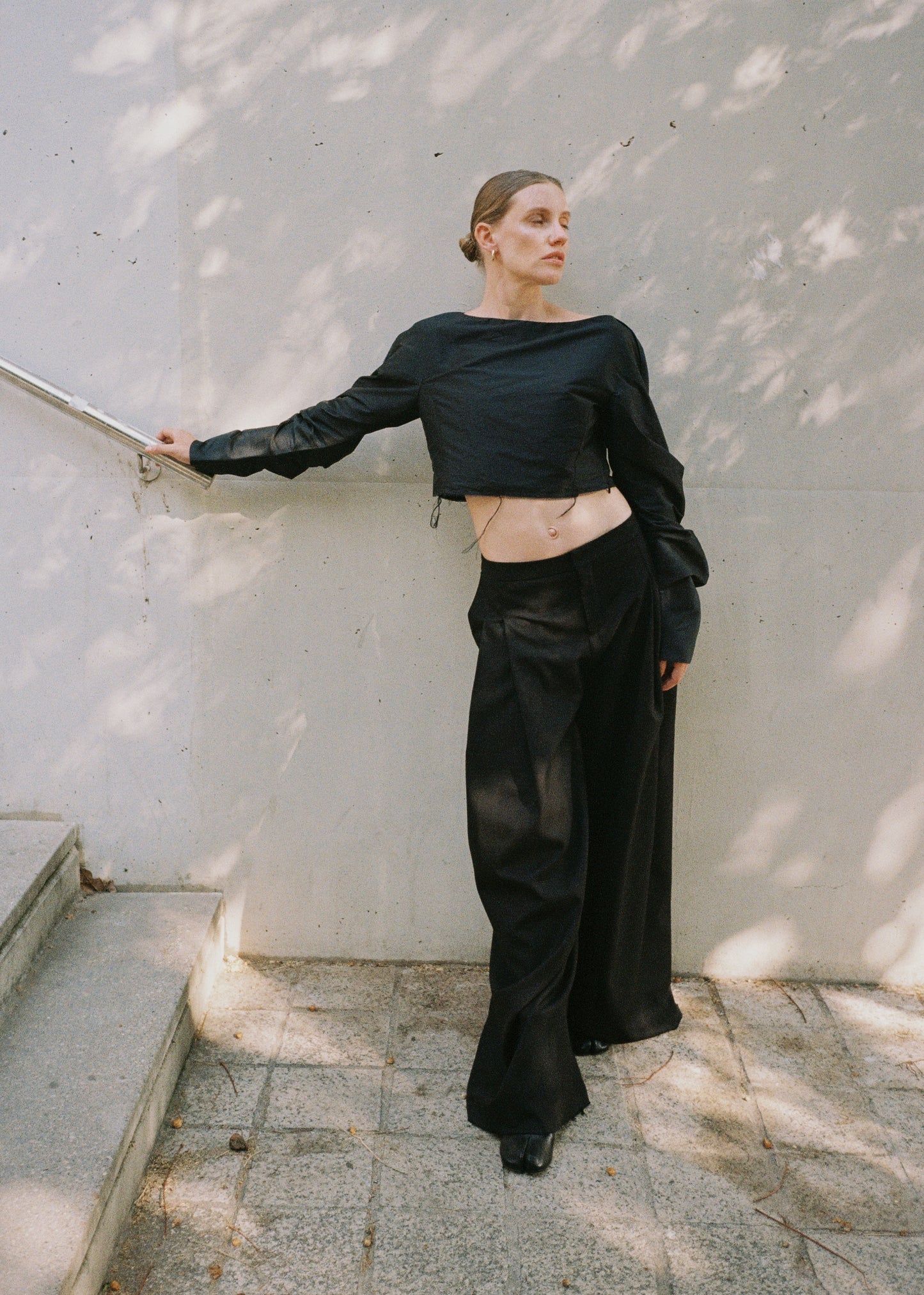 Wide-Leg Pleated Trousers